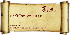 Brüszler Aliz névjegykártya
